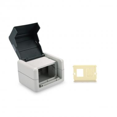 DIGITUS Adattore per la presa dati per modulo Keystone, IP44, superficiale con coperchio incernierato