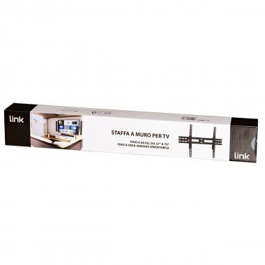 STAFFA A MURO PER TV FINO A 60 KG, DA 37" A 70" FINO A VESA 400X600 67 MM DISTANZA DAL MURO ORIENTAMENTO ALTO/BASSO 15°