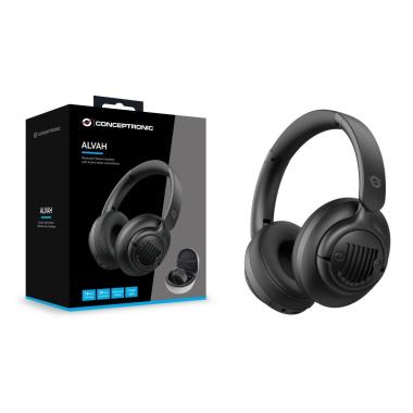Cuffie+microfono conceptronic alvah02b nere bluetooth 5.4 - durata batteria 30 ore, cancellazione del rumore