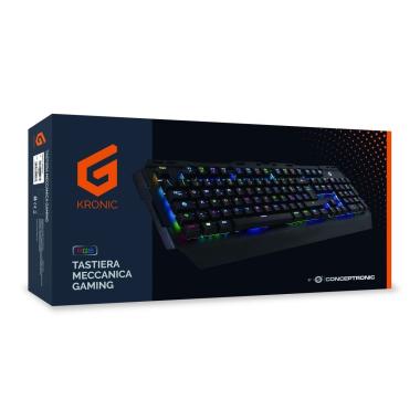 Tastiera meccanica gaming conceptronic kronic01it full size 104 tasti,funzioni anti-ghosting, retroilluminata, led 6 colori