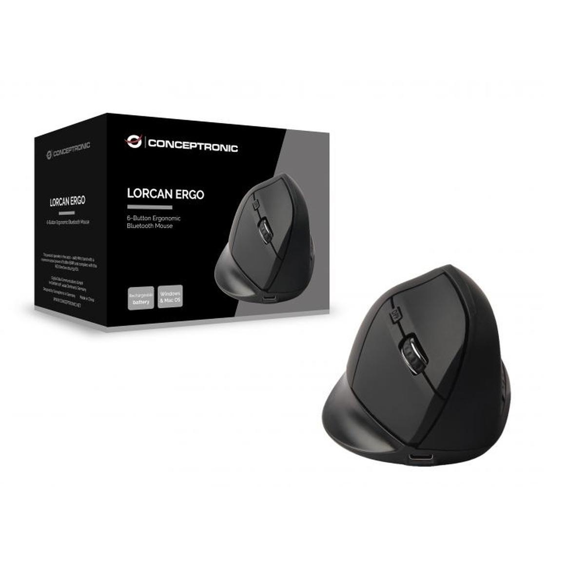 Mouse bluetooth ergonomico a 6 pulsanti, batteria ricaricabile, lorcan03b