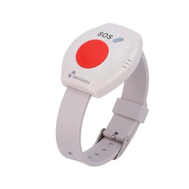 Nivian smart pulsante di emergenza sul braccialetto, compatibile con applicazione mobile, indicatore led, wireless 433mhz, funziona con i sistemi di allarme nivian
