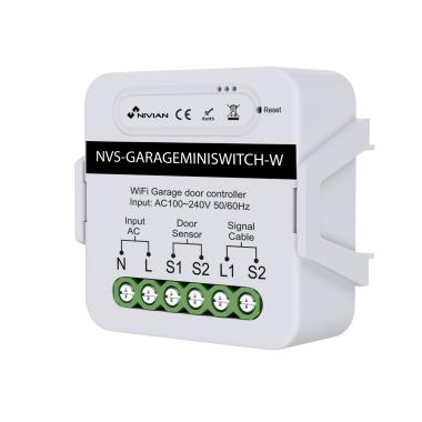 Controller wifi per il motore della porta del garage, wifi 2.4 ghz ieee802.11 b/g/n, carico massimo 10a, protezione da sovratensioni, compatibile con tuya smart, compatibile con al