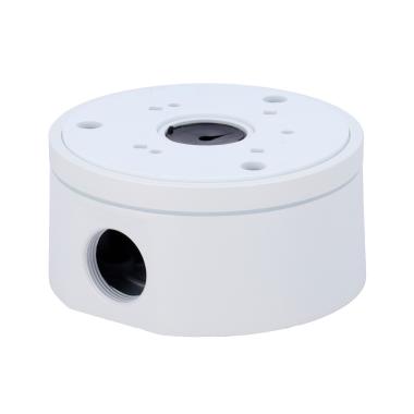 Scatola di giunzione safire smart per telecamere dome, adatto per uso in esterni, installazione a tetto o parete, diametro della base 118 mm, passacavo