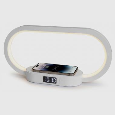 Techmade orologio digitale ricarica wireless 15w bianca
