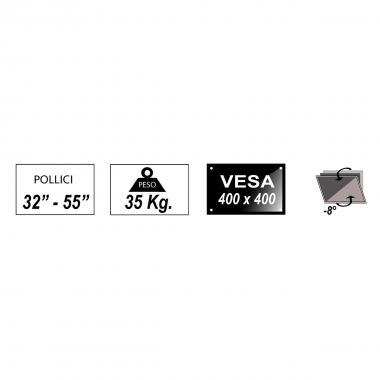 STAFFA A MURO ULTRA SLIM SUPPORTO TV 32-55" LED/LCD FINO A 35 KG