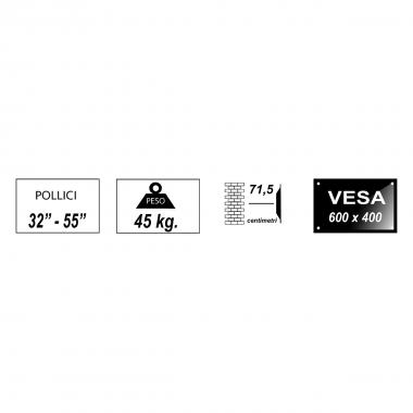 SUPPORTO UNIVERSALE DA TAVOLO PER SCHERMI 32"-55" FINO A 45 KG