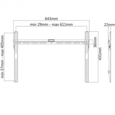 SUPPORTO A MURO PER TV 37-70" FINO A 40 KG CON BOLLA PER LIVELLAMENTO