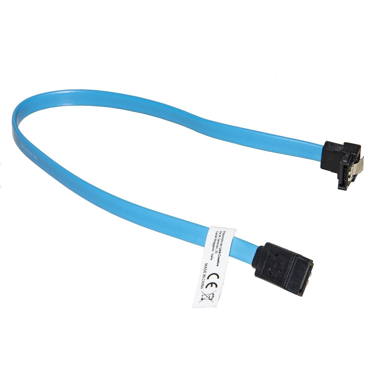 Cavo interno sata iii cm 30 connettore 90? con clip bloccaggio in metallo