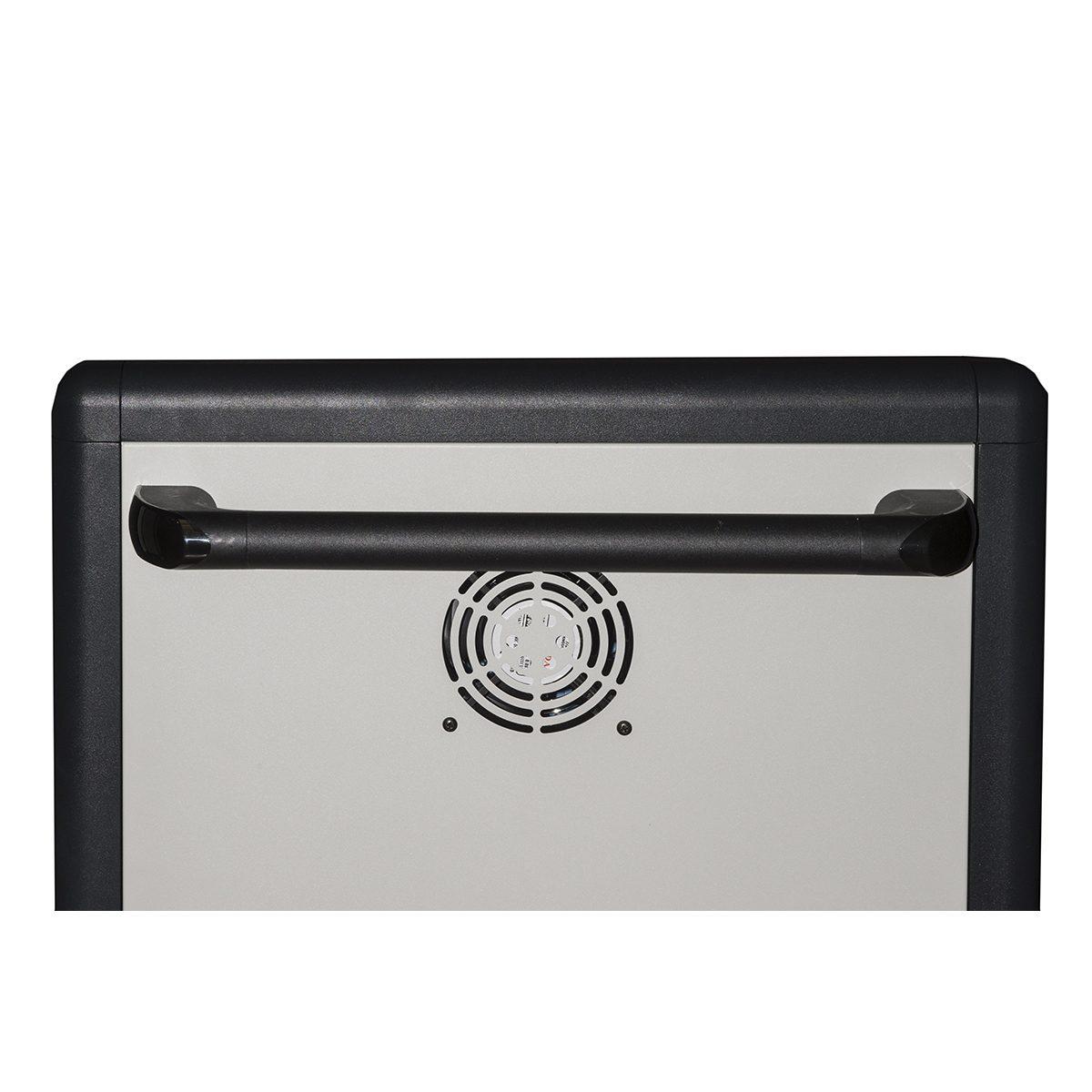 Armadio alloggiamento 45 tablet con ruote multiprese incluse ventole di raffreddamento porta in acciaio traforata colore grigio nero
