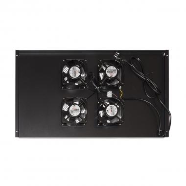 Modulo 4 ventole a soffitto colore nero con termostato per armadi 22/42u profondi 800-1000 link