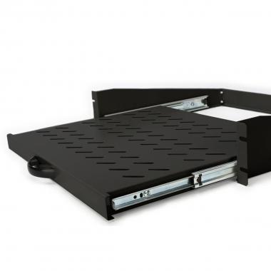 Ripiano per armadi rack estraibile 2u 367mm per montanti frontali digitus nero