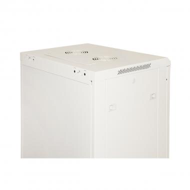 ARMADIO RACK 19" 18 UNITA' DA MURO (A)900 (L)600 X PROFONDITA' 600 MM. COLORE GRIGIO CHIARO PORTA VETRO