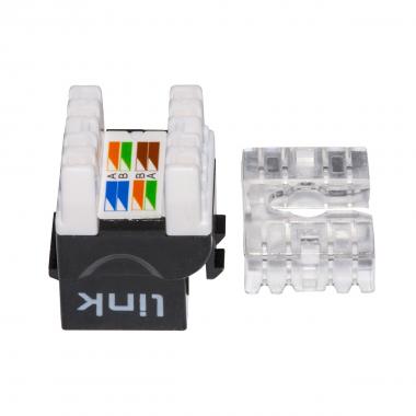Presa rete keystone jack rj45 categoria 6a utp colore nero 180? contatti dorati 50 micron