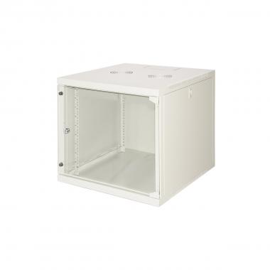 ARMADIO RACK 19" 9 UNITA' DA MURO (A)490 X (L)540 X PROFONDITA' 600 MM. COLORE GRIGIO CHIARO PORTA VETRO, LK1909U66G