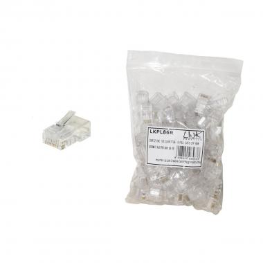 Confezione 100 connettori 8 poli cat 6 utp non schermato rj45 per cavo solido